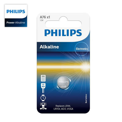 OEM PHILIPS A76 625A Alkaline Button Cell Lr44 For Small Devices