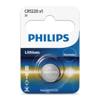 Single Pack PHILIPS Lithium Cr1220 Button Cell BSCI Certification