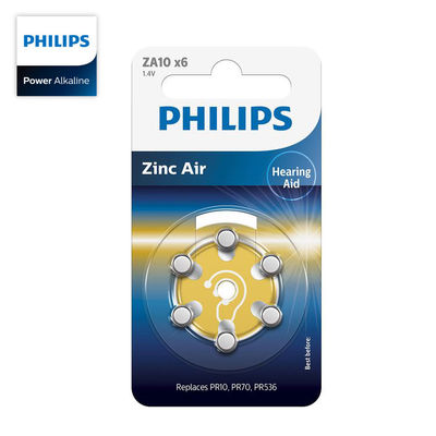 ZA13B6A PHILIPS 1.4V Alkaline Button Cell Long Lasting Hearing Aids