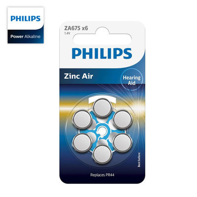 ZA13B6A PHILIPS 1.4V Alkaline Button Cell Long Lasting Hearing Aids