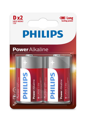 Energy Saving Long Lasting 2D Alkaline Batteries 18000mAh PHILIPS Battery