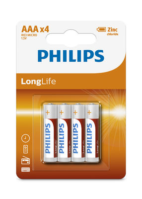 Zinc Chloride Technology Philips Long Life Battery AA 2900mAh