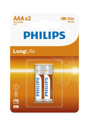 Anti Explosion 1.5V Carbon Zinc AAA Battery 1170mAh Zinc Chloride Technology