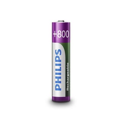 Philips AAA Nickel Metal Hydride Rechargeable Batteries 800mAh R03B4RTU8/97