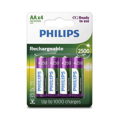 Blister Card 2500mAh NIMH Rechargeable Batteries AA Dry Battery R6B2RTU25/97