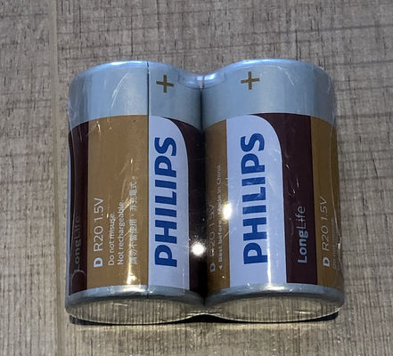 Long Life PHILIPS 2 D Zinc Carbon Battery 18000mAh Environmentally Friendly