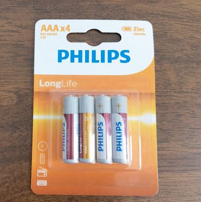 Non Toxic 4 AAA Zinc Carbon Battery 1170mAh Environmentally Friendly