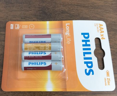 Non Toxic 4 AAA Zinc Carbon Battery 1170mAh Environmentally Friendly