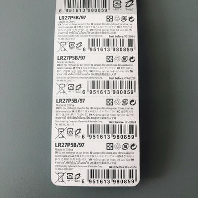 Lithium Alkaline Button Coin Battery Zn/MnO2 LR27P5B/97 PET Blister Packing