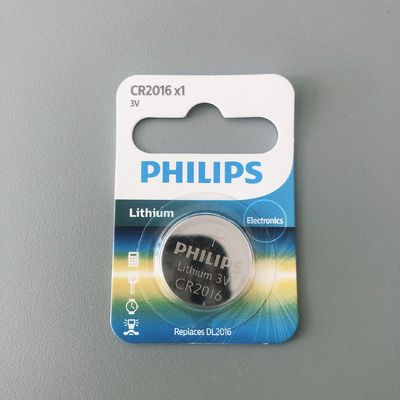 Silver Color Philips Lithium Battery CR2016 3V Button Coin Cell