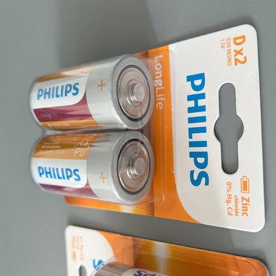 Long Life Zinc Chloride D Size Battery 7500mAh Zero Harmful Heavy Metals