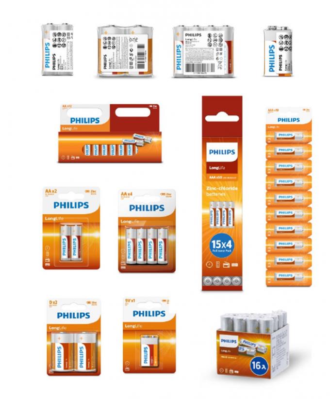 7500mAh PHILIPS Zinc Carbon Battery C For Clocks Calculators Controls