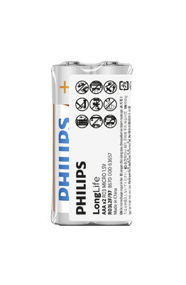Anti Explosion Philips 1.5V Zinc Carbon Battery AAA R03L2F/97