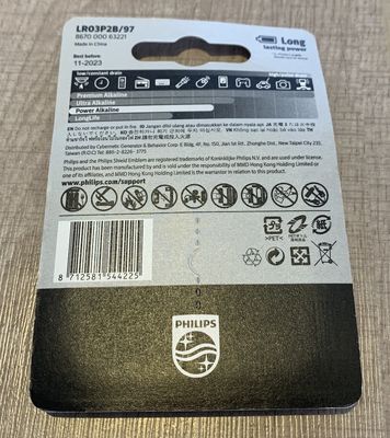 Baby Toys PHILIPS 2 AAA Alkaline Batteries 9V LR03P2B ROHS Approved